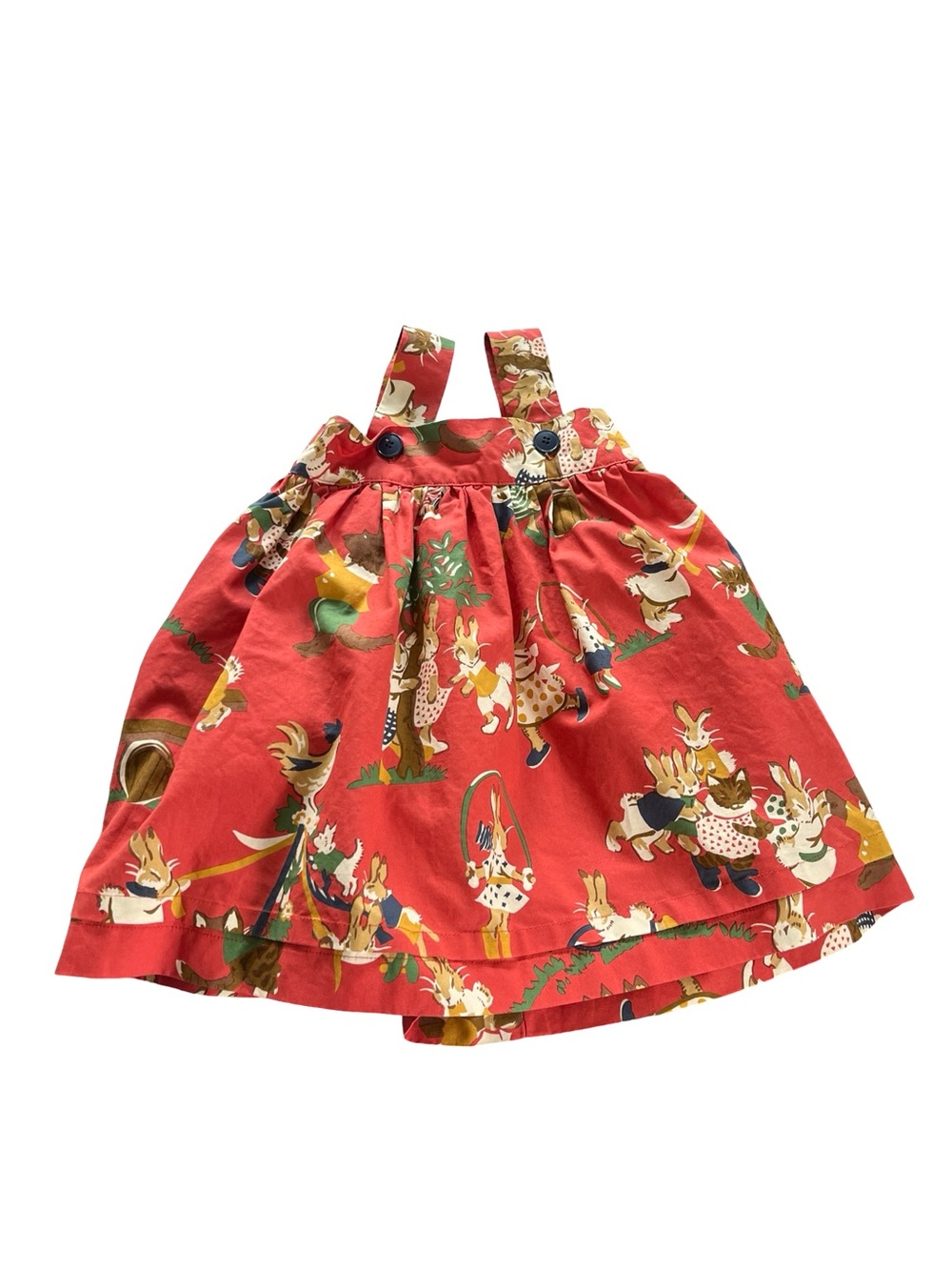 Tricia Lowenfield Girls Pinafore Dress Custom Made Rabbit Cat Print Kids